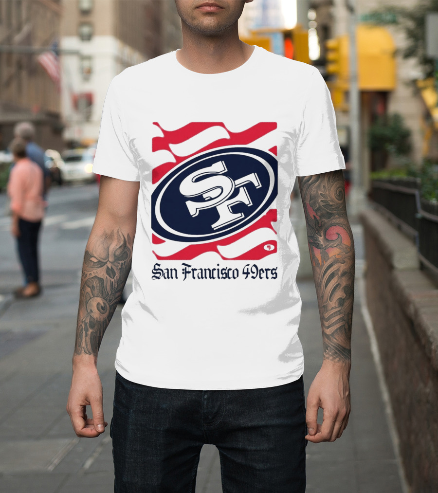 San Francisco 49ers SF Flag Heritage Wordmark T-Shirt
