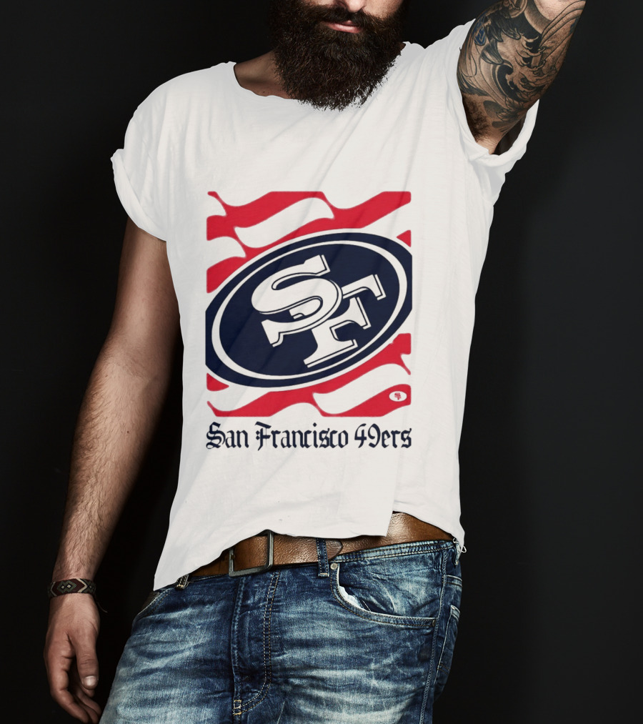 San Francisco 49ers SF Flag Heritage Wordmark T-Shirt
