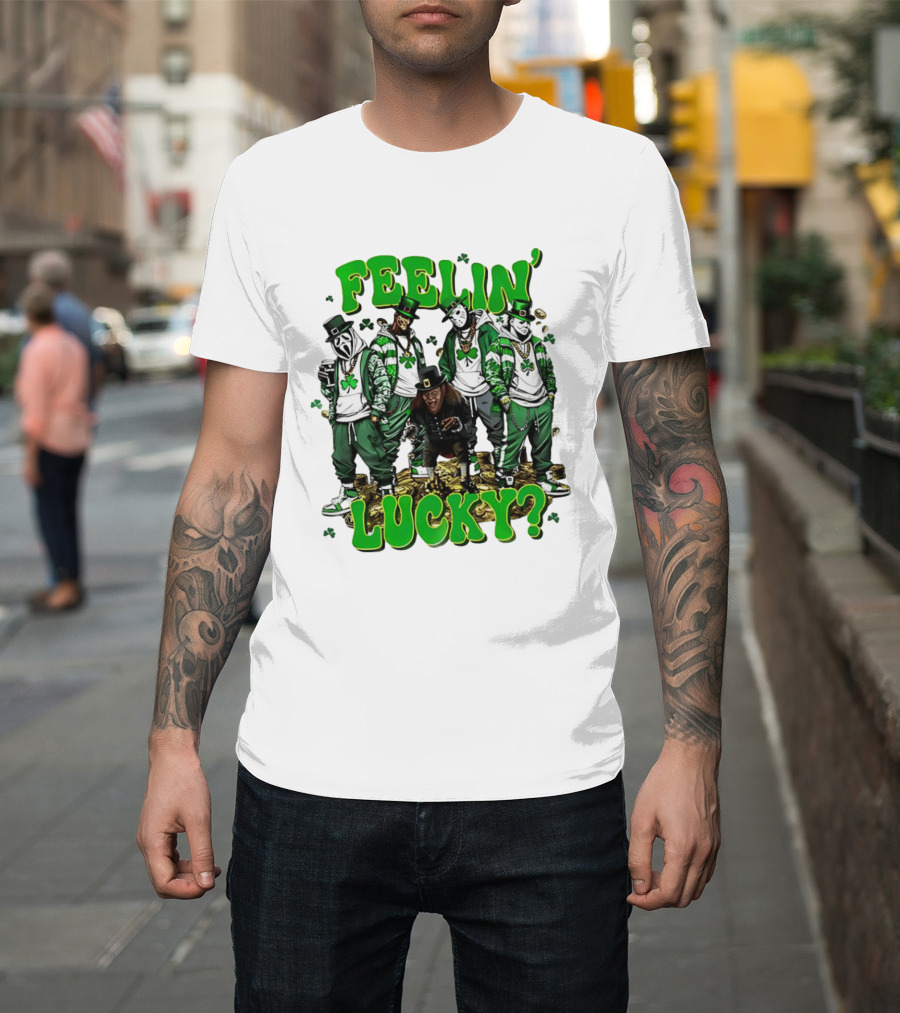 Feelin' Lucky Thug Life Movie Characters St. Patrick's Day T-Shirt