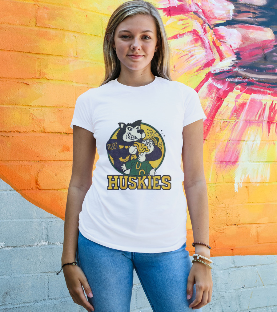 UW Huskies Vs Oregon Ducks Rivalry Football Showdown T-Shirt