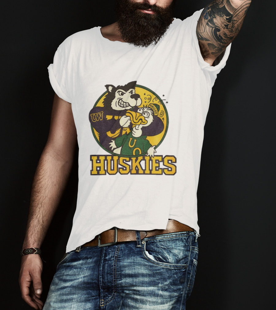 UW Huskies Vs Oregon Ducks Rivalry Football Showdown T-Shirt