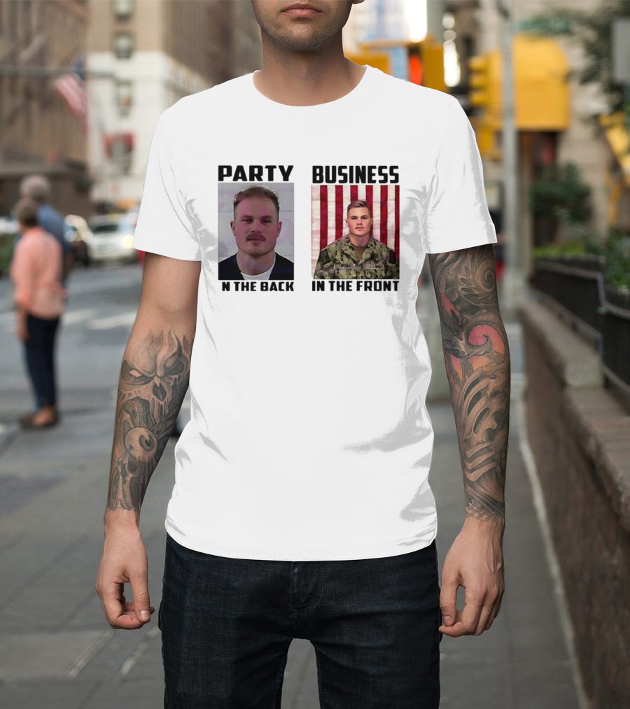 Party In The Back Business In The Front Zach Bryan U.S. Navy T-Shirt