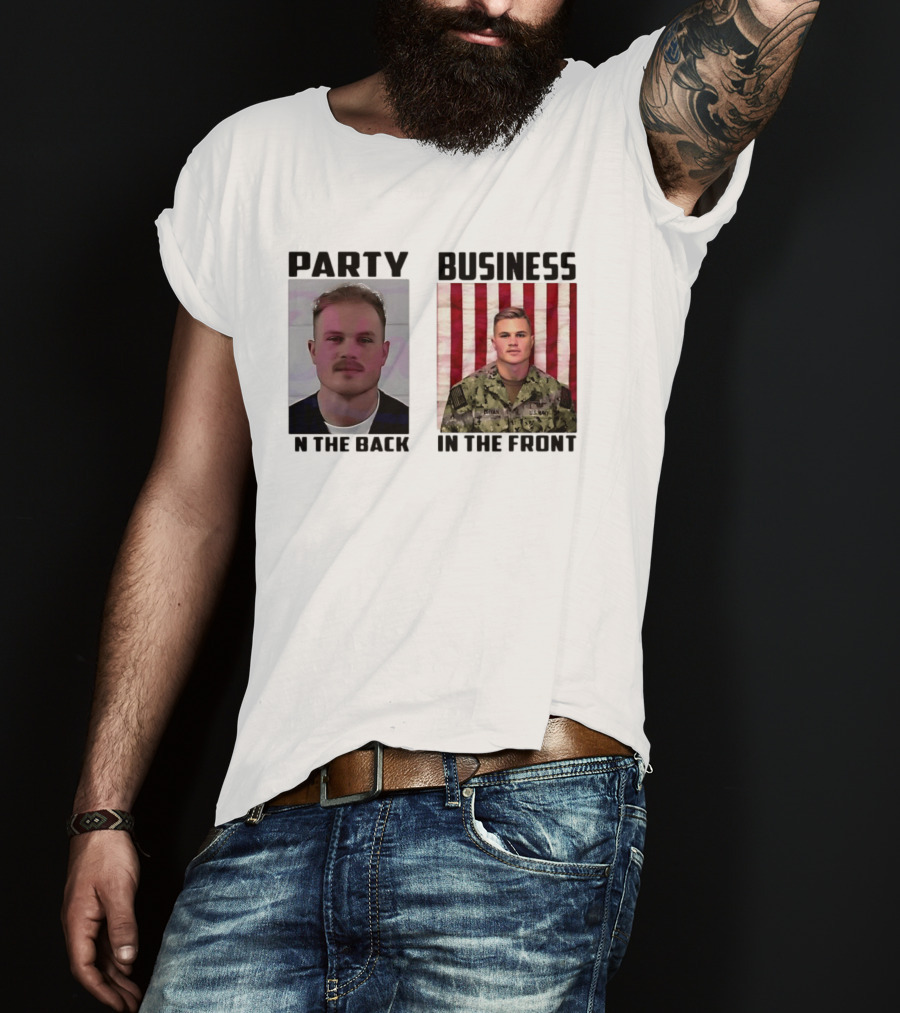 Party In The Back Business In The Front Zach Bryan U.S. Navy T-Shirt