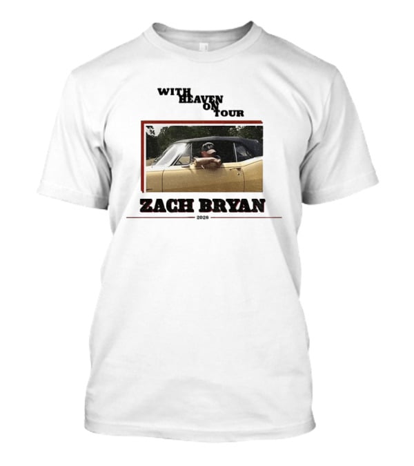 Zach Bryan With Heaven On Tour 2026 Yellow Convertible Country Music T-Shirt