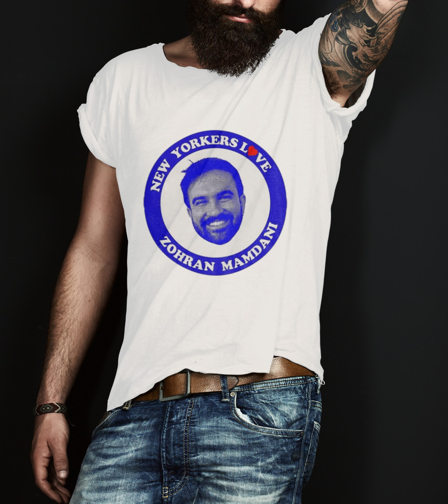 New Yorkers Love Zohran Mamdani Big Head Circular T-Shirt
