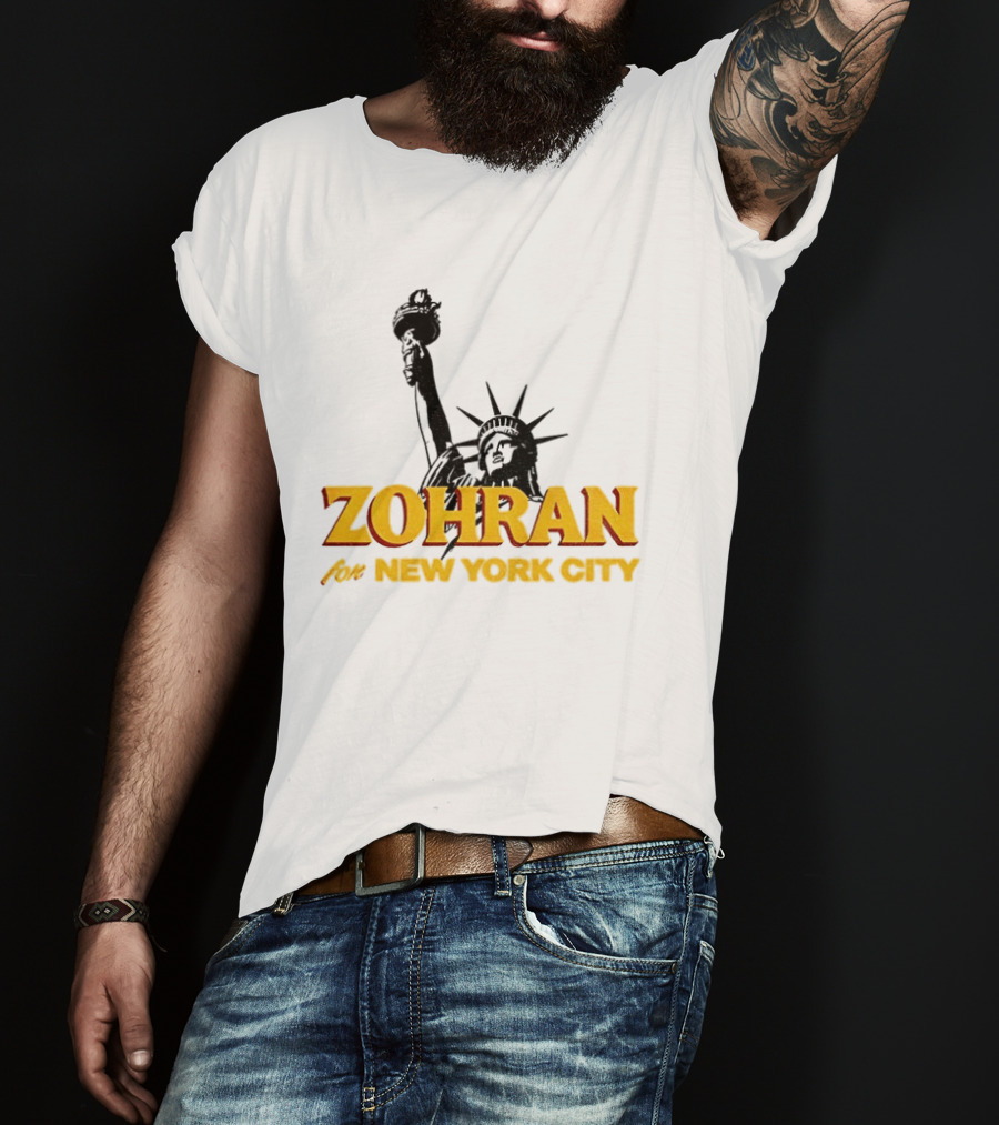 Zohran And Statue Of Liberty New York City Showdown T-Shirt
