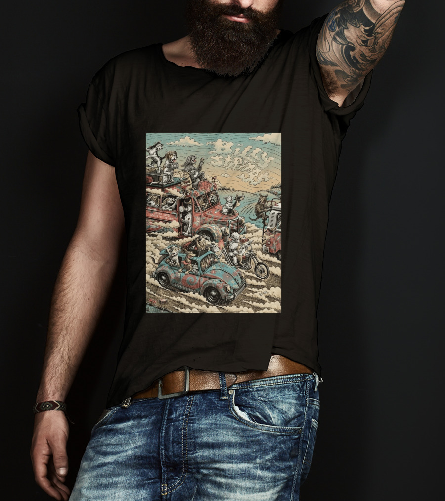 Billy Strings Bethel NY Event August 1 2026 Dylan Goldberger Bethel Woods Center Night 2 Psychedelic Animal Parade T-Shirt