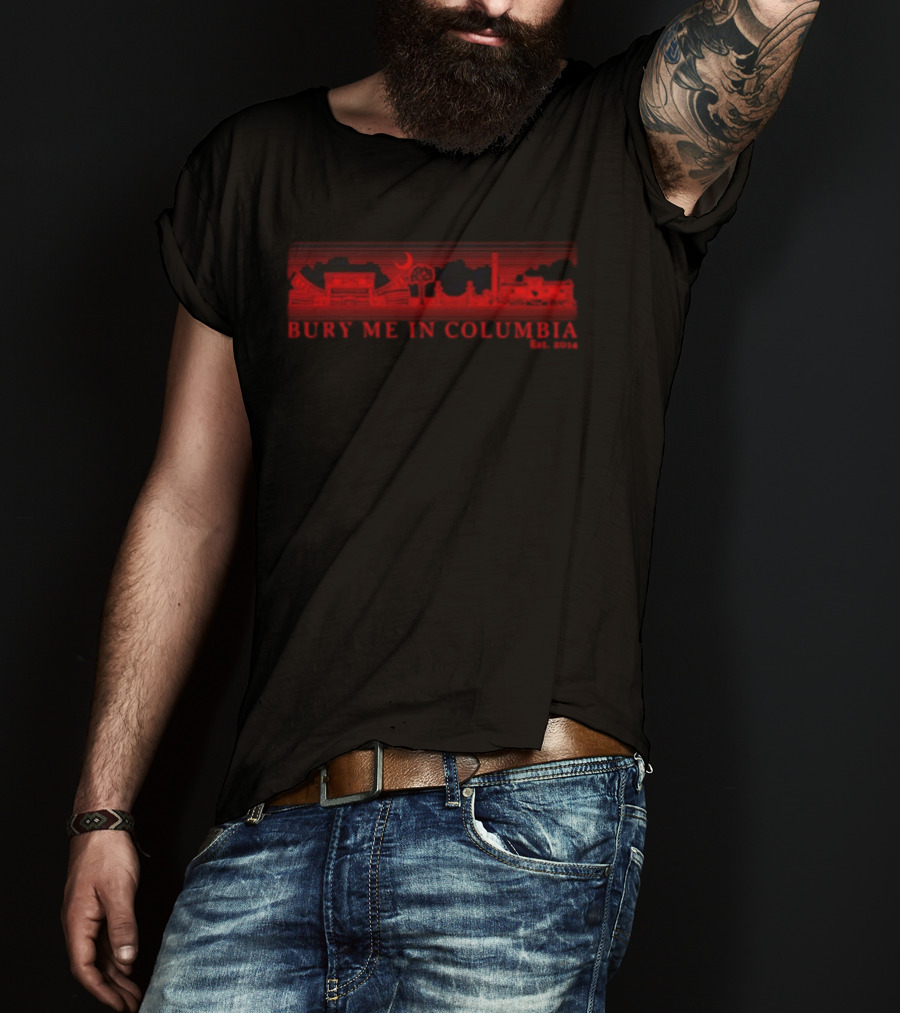 Bury Me In Columbia City Skyline Est 2014 Moon And Trees T-Shirt