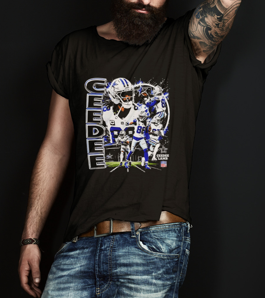 CeeDee Lamb No 88 Dallas Cowboys Collage Player Action T-Shirt