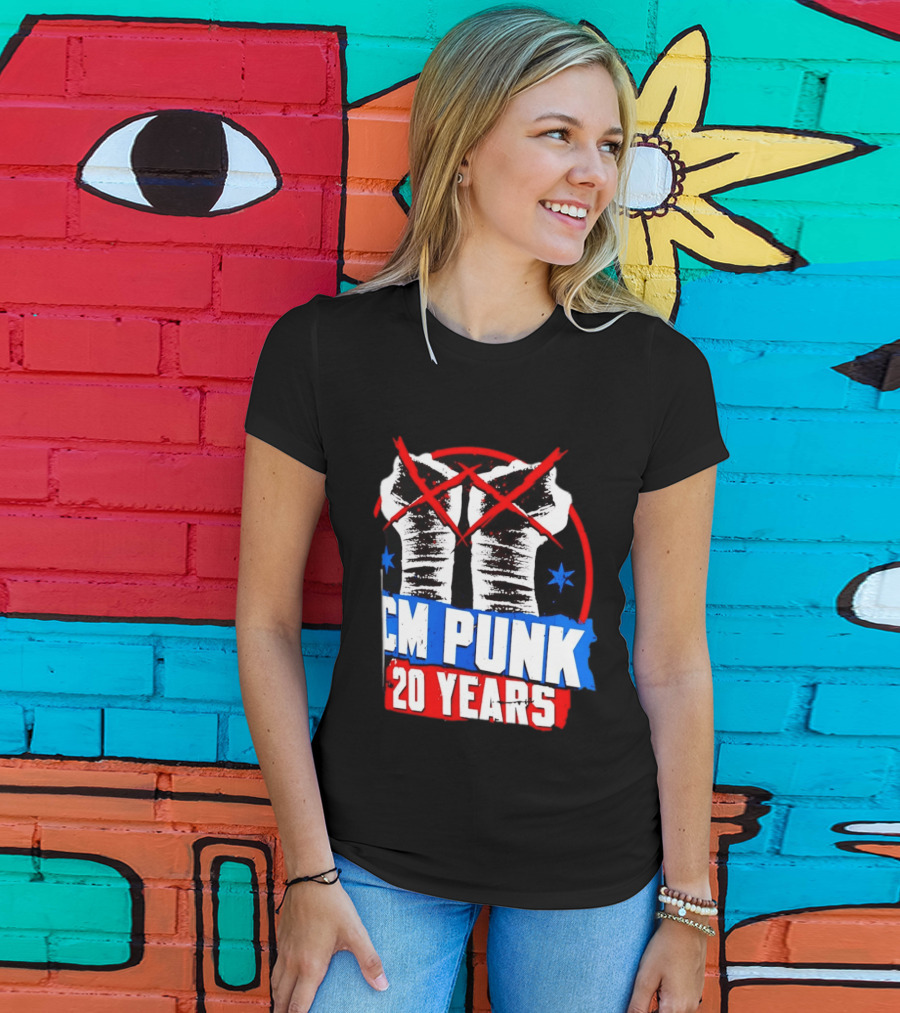 CM Punk 20 Years WWE Fists T-Shirt