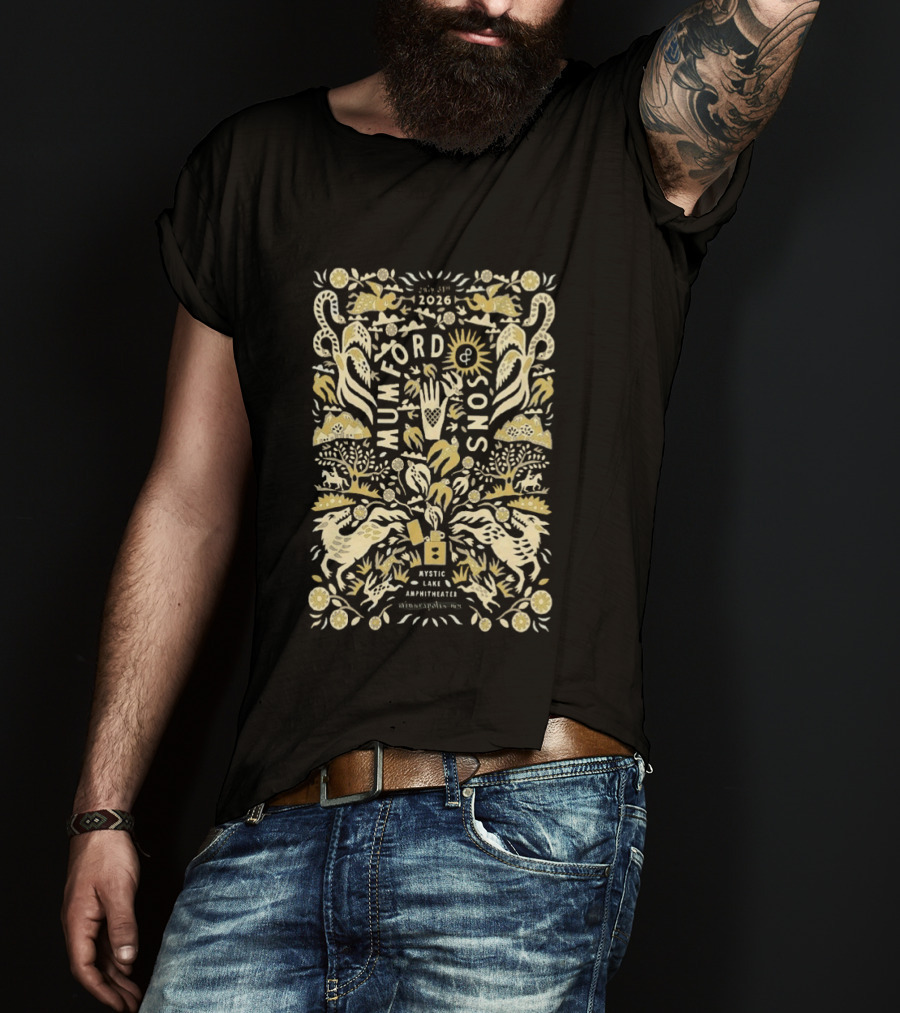 Mumford And Sons Prizefighter Tour Mystic Lake Amphitheater Minneapolis MN July 31 2026 T-Shirt