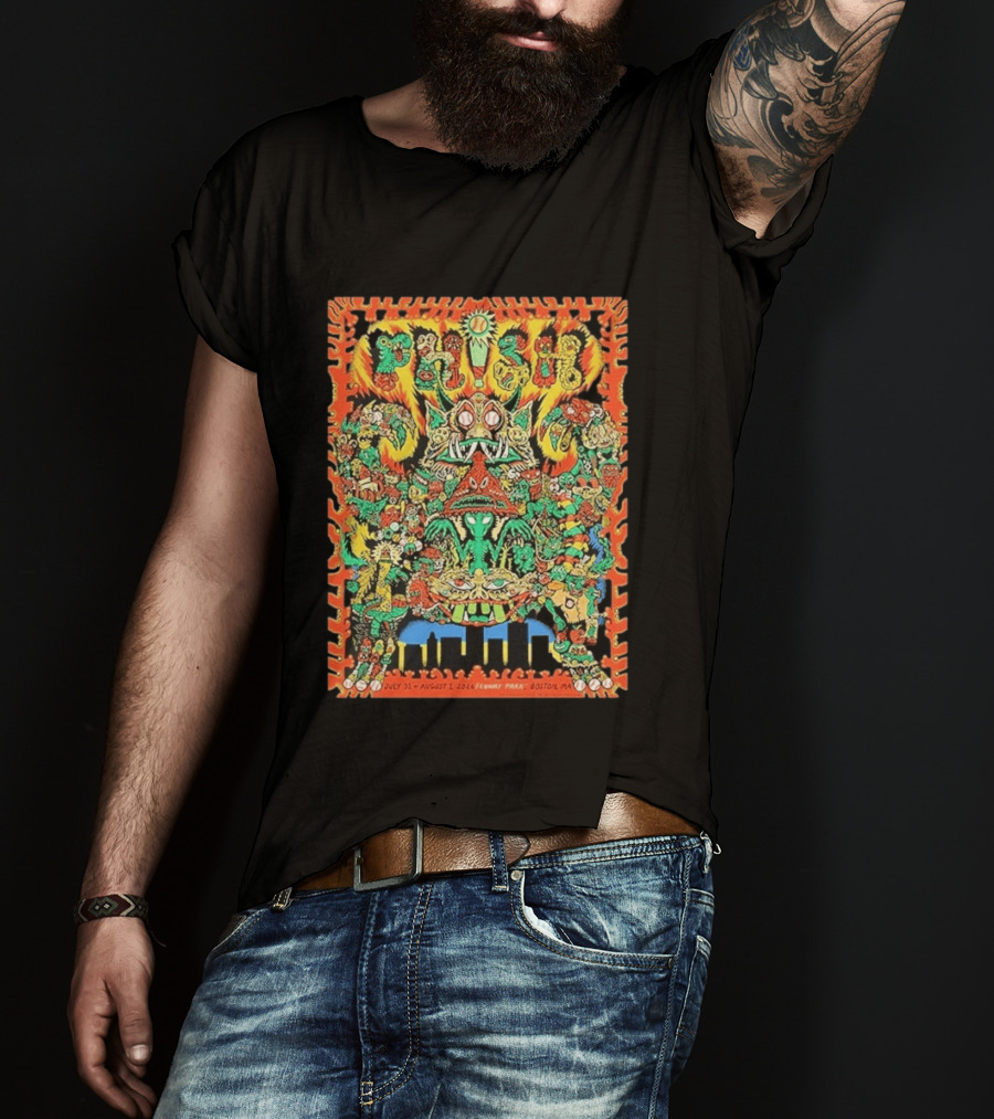 Phish Fenway Park Boston July 31 August 1 2026 Colorful Monster T-Shirt