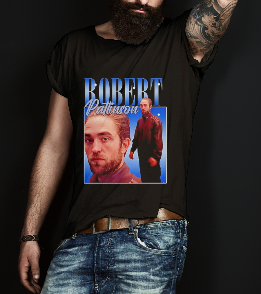 Robert Pattinson Standing Meme Blue Adidas Tracksuit T-Shirt