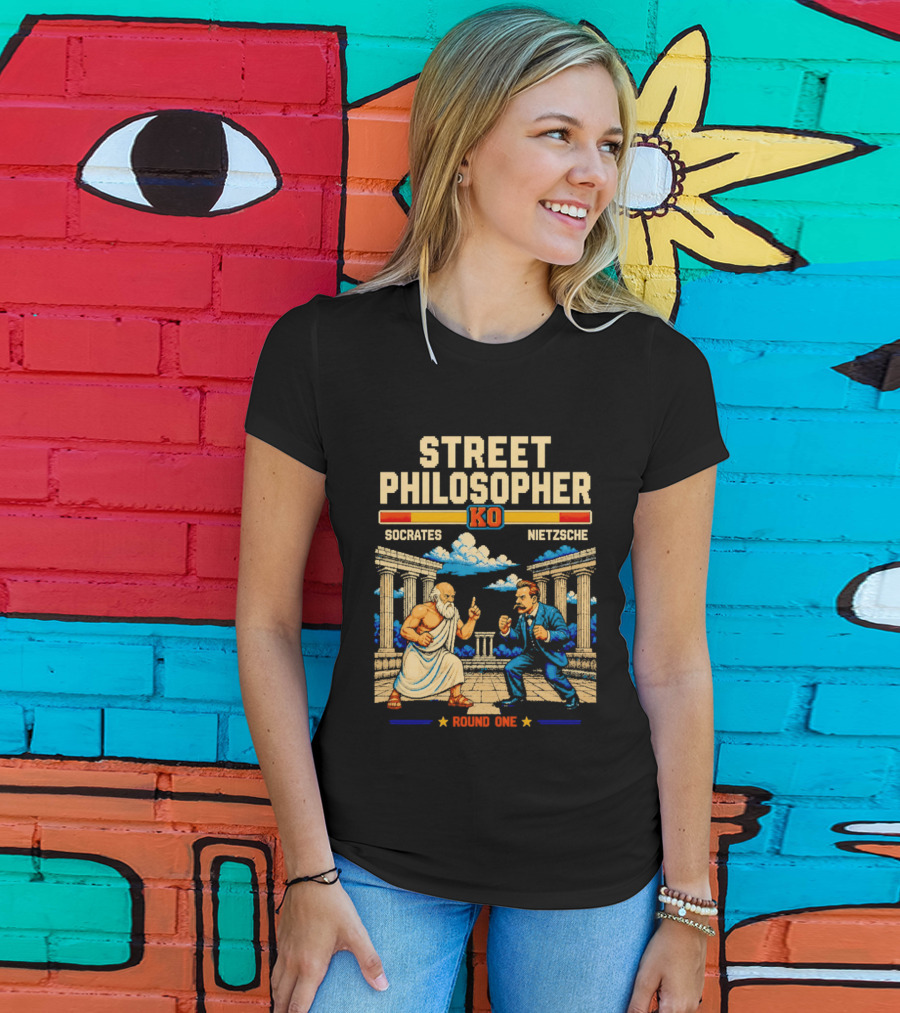 Street Philosopher KO Socrates Nietzsche Round One Colosseum Showdown T-Shirt