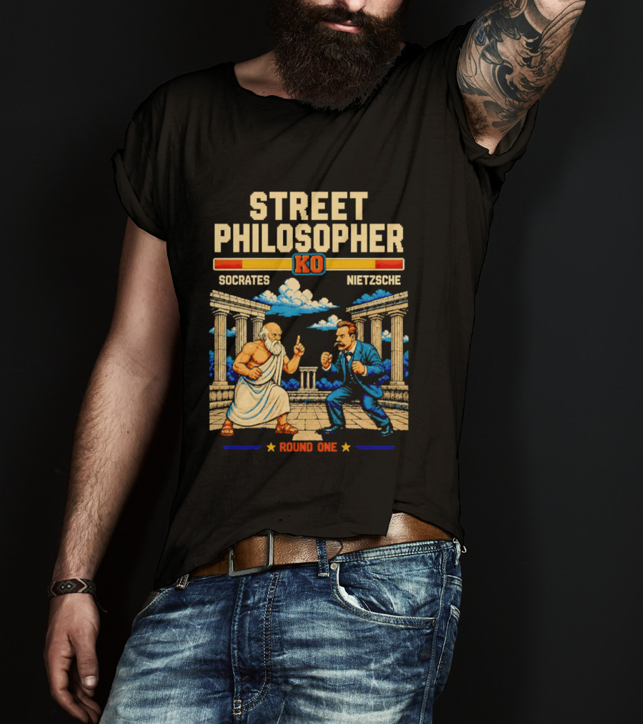 Street Philosopher KO Socrates Nietzsche Round One Colosseum Showdown T-Shirt