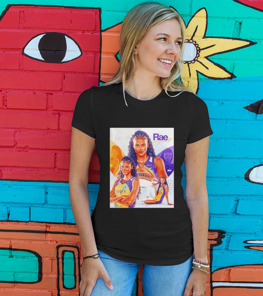 WNBA Rae Burrell Los Angeles Sparks No 22 Wilson Basketball Collage T-Shirt