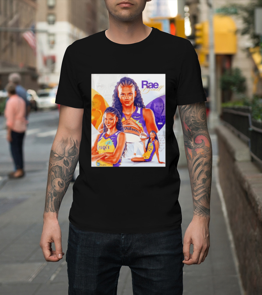 WNBA Rae Burrell Los Angeles Sparks No 22 Wilson Basketball Collage T-Shirt