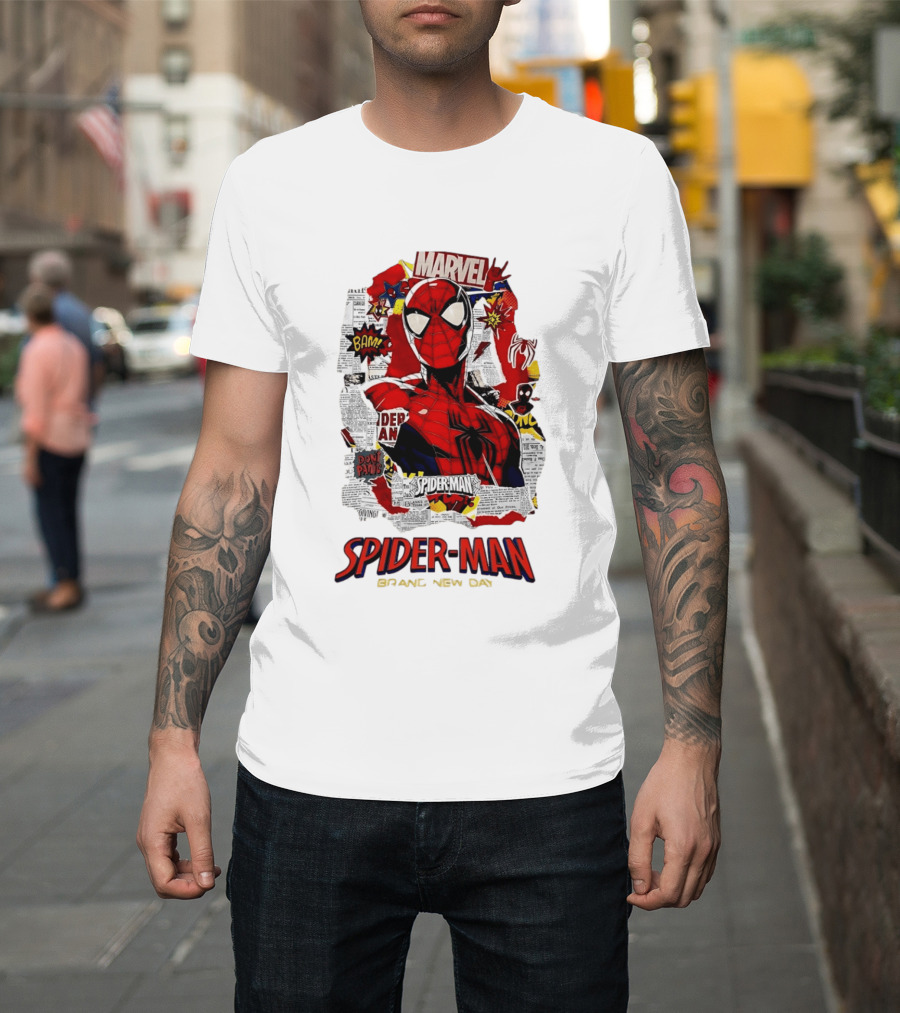 Marvel Spider Man Brand New Day Comic Collage T-Shirt