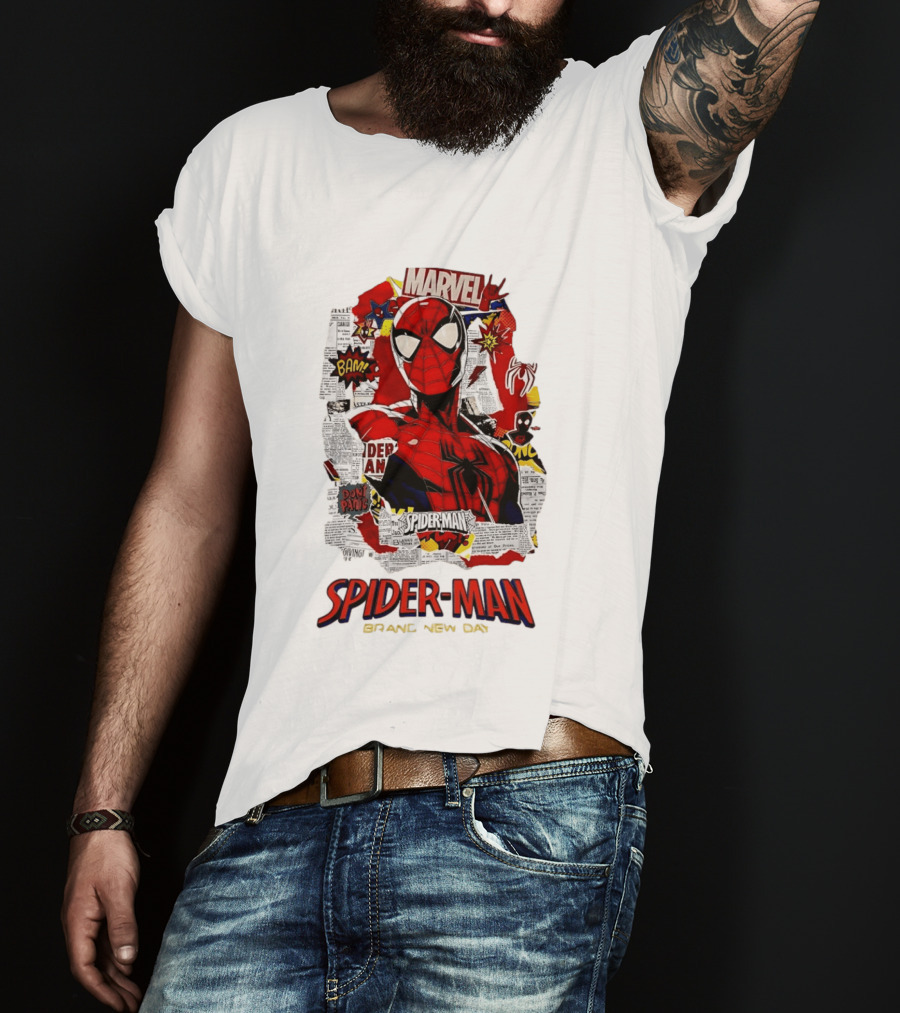 Marvel Spider Man Brand New Day Comic Collage T-Shirt