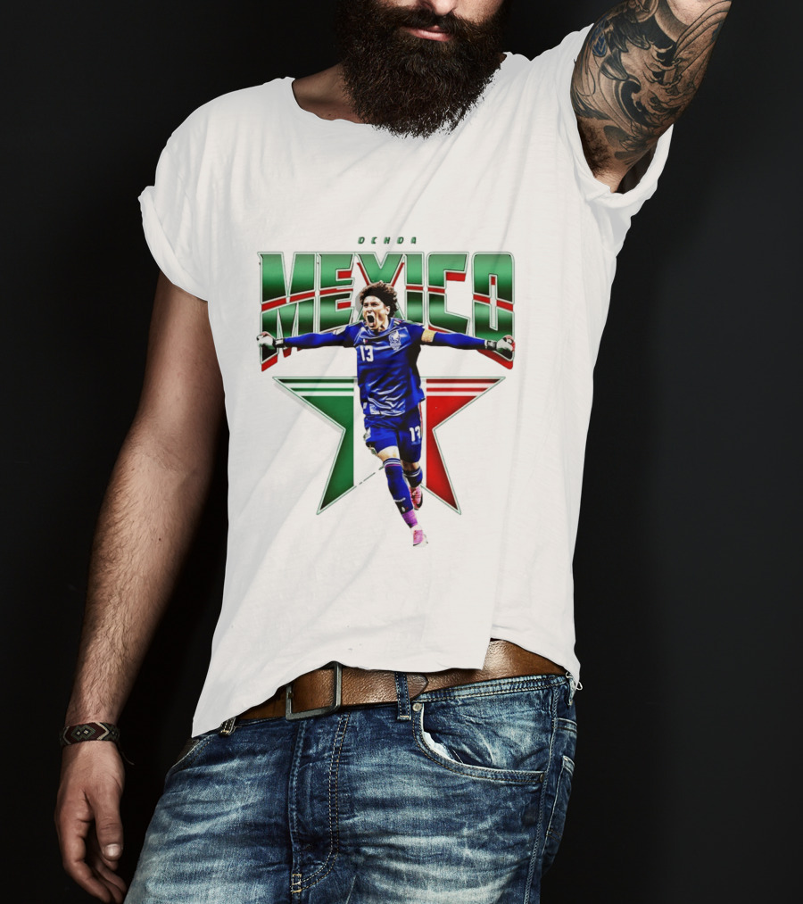 Ochoa Mexico 13 Goalkeeper Tri Color Starburst T-Shirt