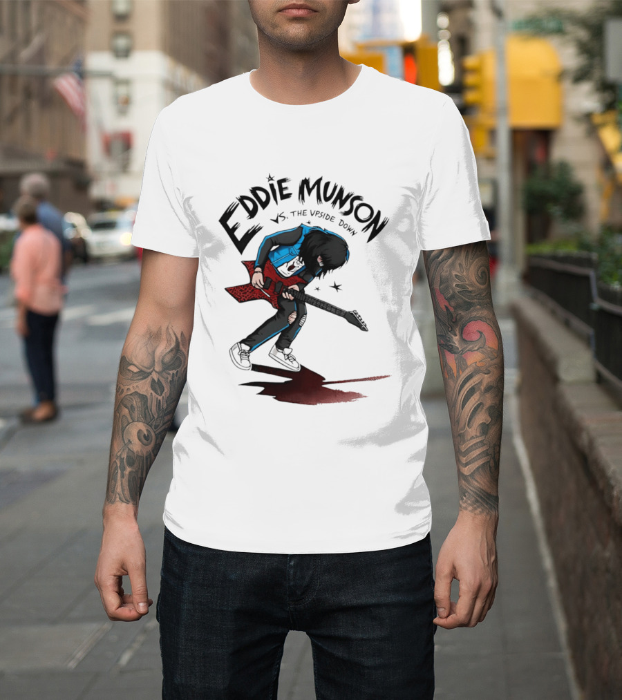 Eddie Munson Vs The Upside Down Stranger Things Guitar Battle Scene T-Shirt