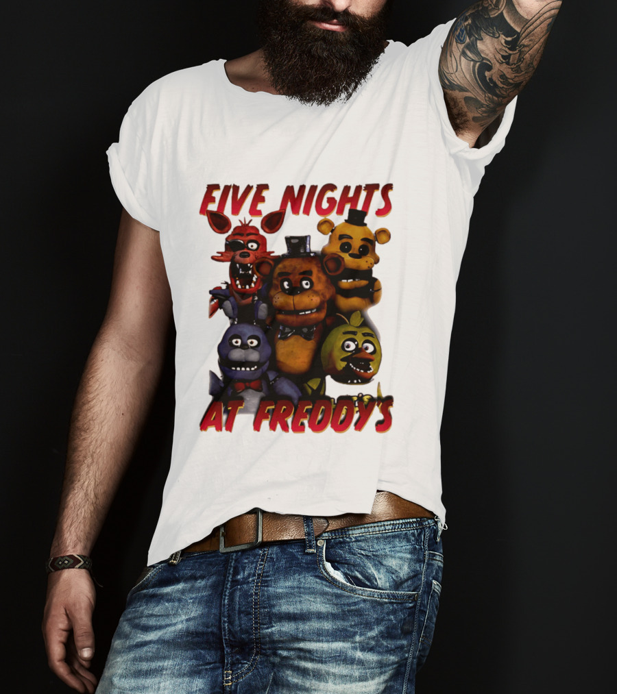 Five Nights At Freddy's Cartoon Characters Freddy Bonnie Chica Foxy T-Shirt