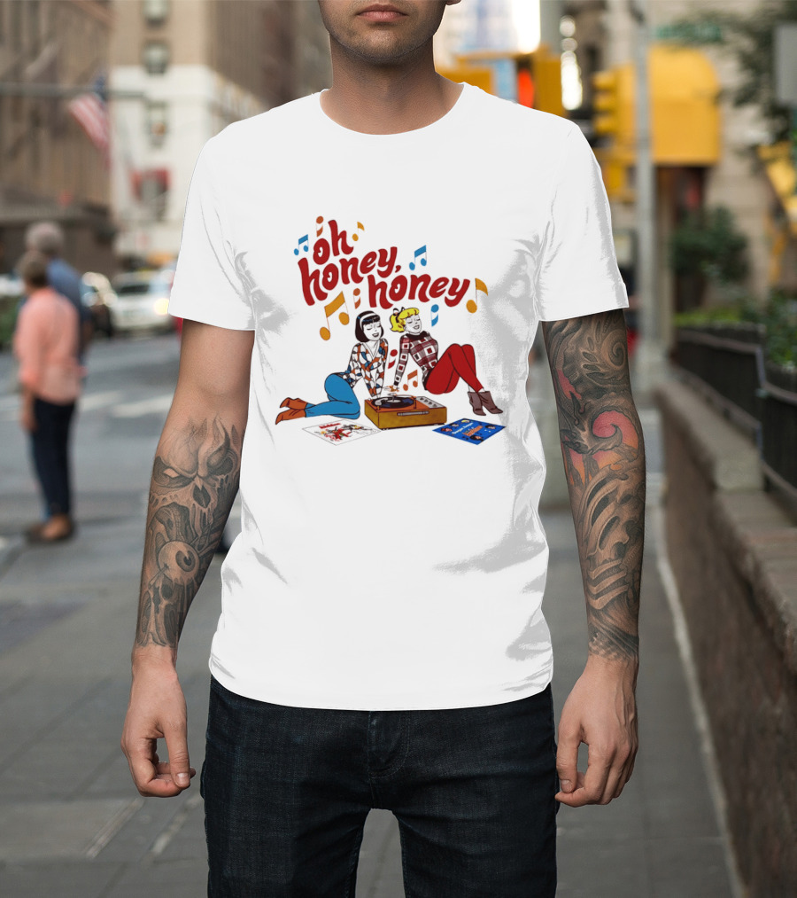 Oh Honey Honey Cartoon Style Retro Fashion Girl Music T-Shirt