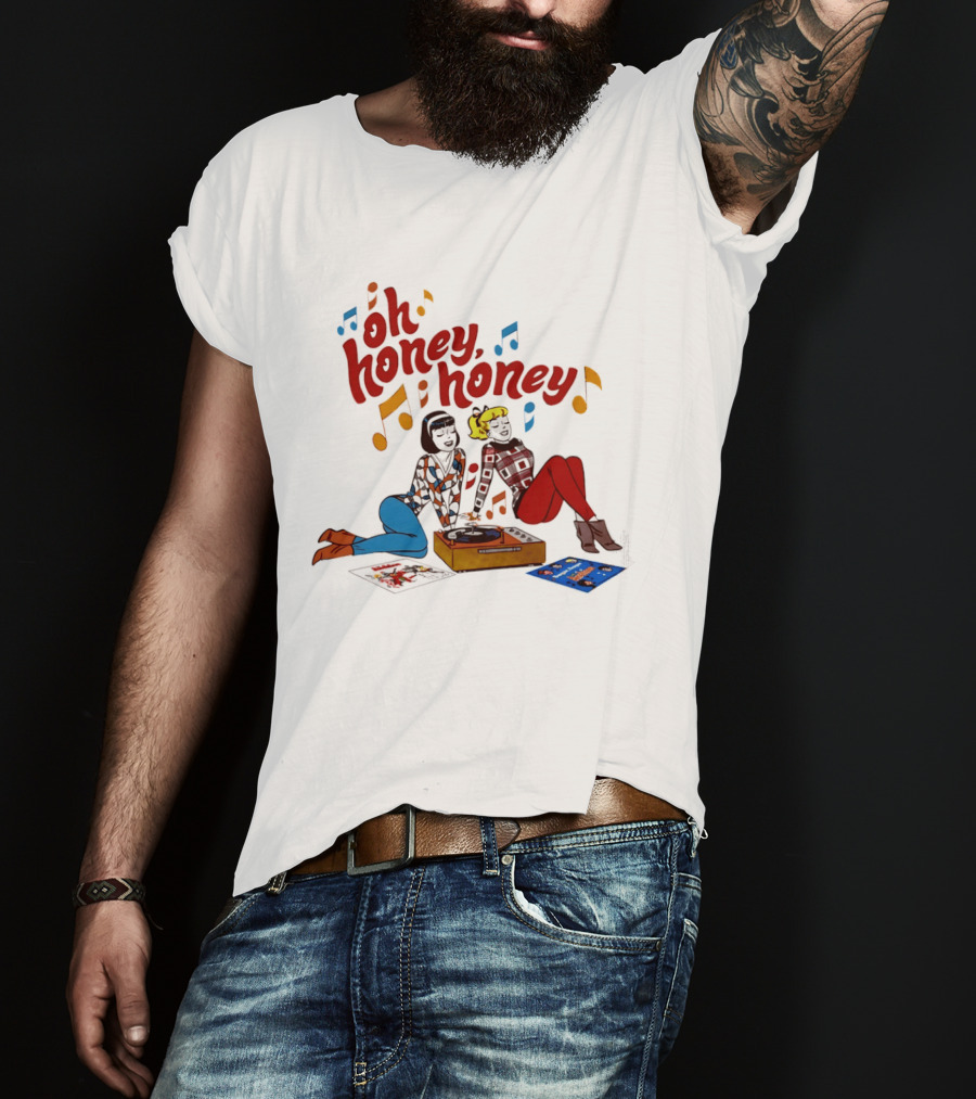 Oh Honey Honey Cartoon Style Retro Fashion Girl Music T-Shirt