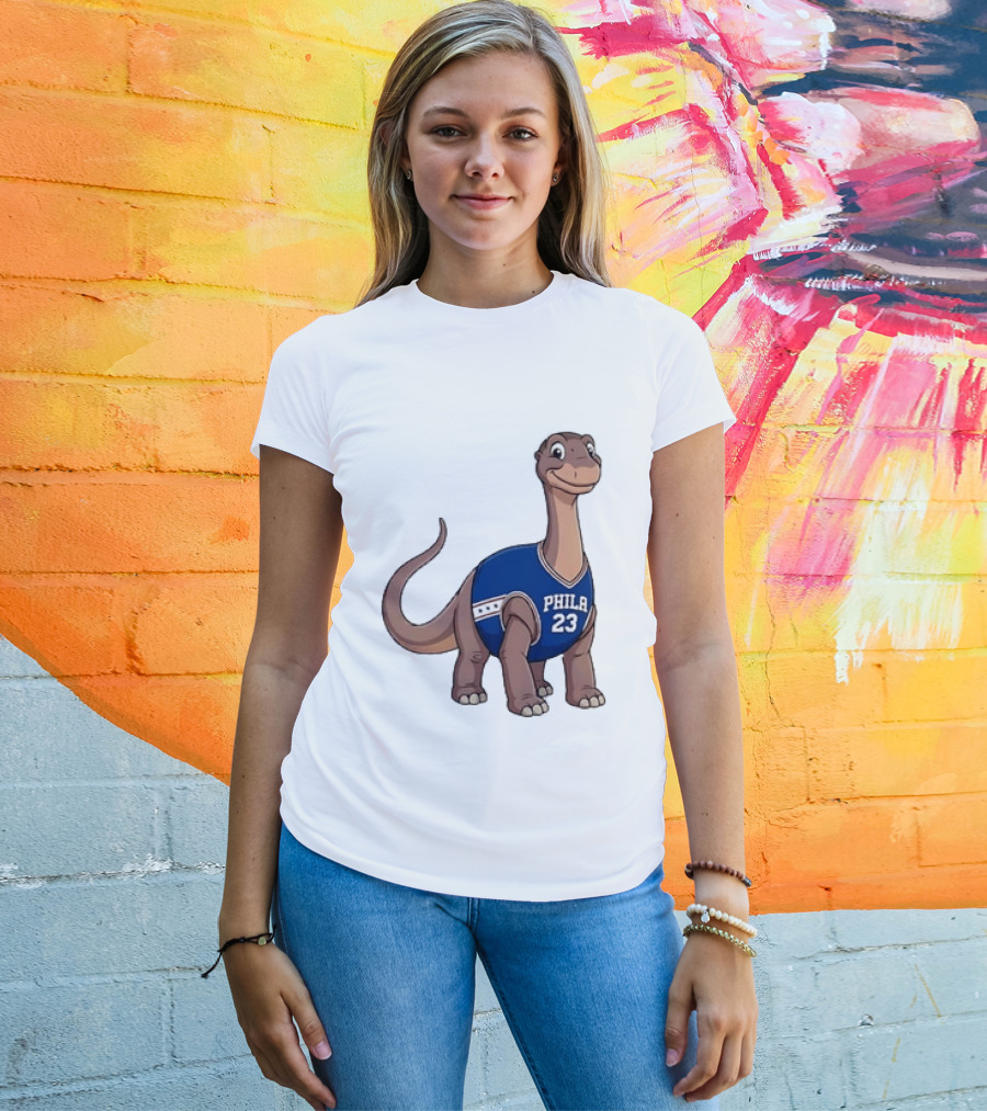 Phila 23 Dinosaur In Philadelphia 76ers Basketball Jersey T-Shirt