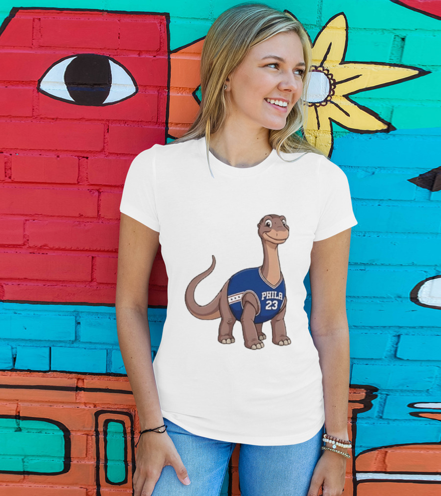 Phila 23 Dinosaur In Philadelphia 76ers Basketball Jersey T-Shirt