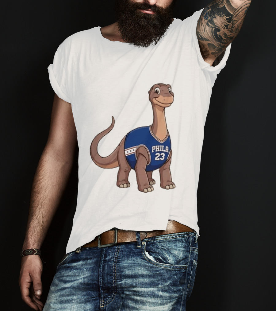 Phila 23 Dinosaur In Philadelphia 76ers Basketball Jersey T-Shirt