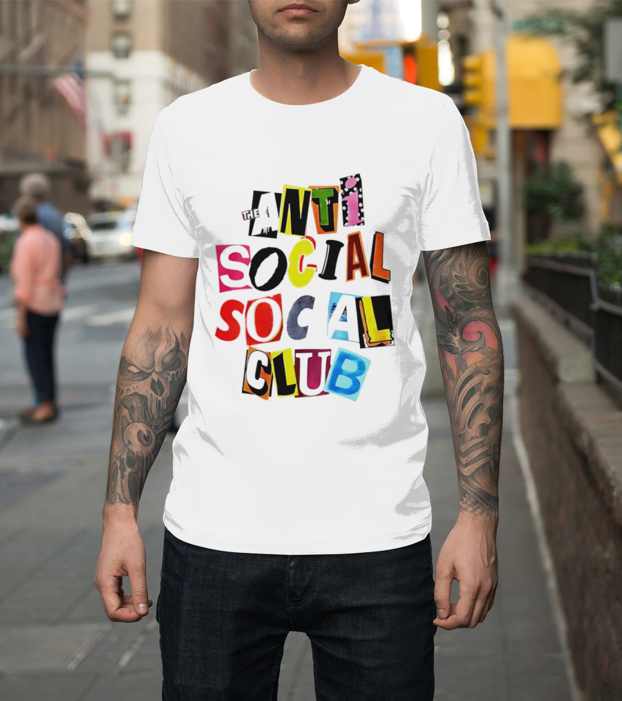 The Anti Social Social Club ASSC Collage Colorful T-Shirt