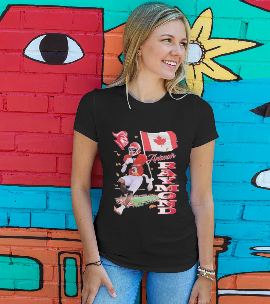 Antwan Raymond Rutgers Scarlet Knights Canadian Flag Football T-Shirt