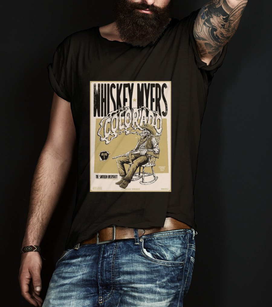 Whiskey Myers Colorado Springs Southern Hospitality Tour August 1 Ford Amphitheater 2026 T-Shirt