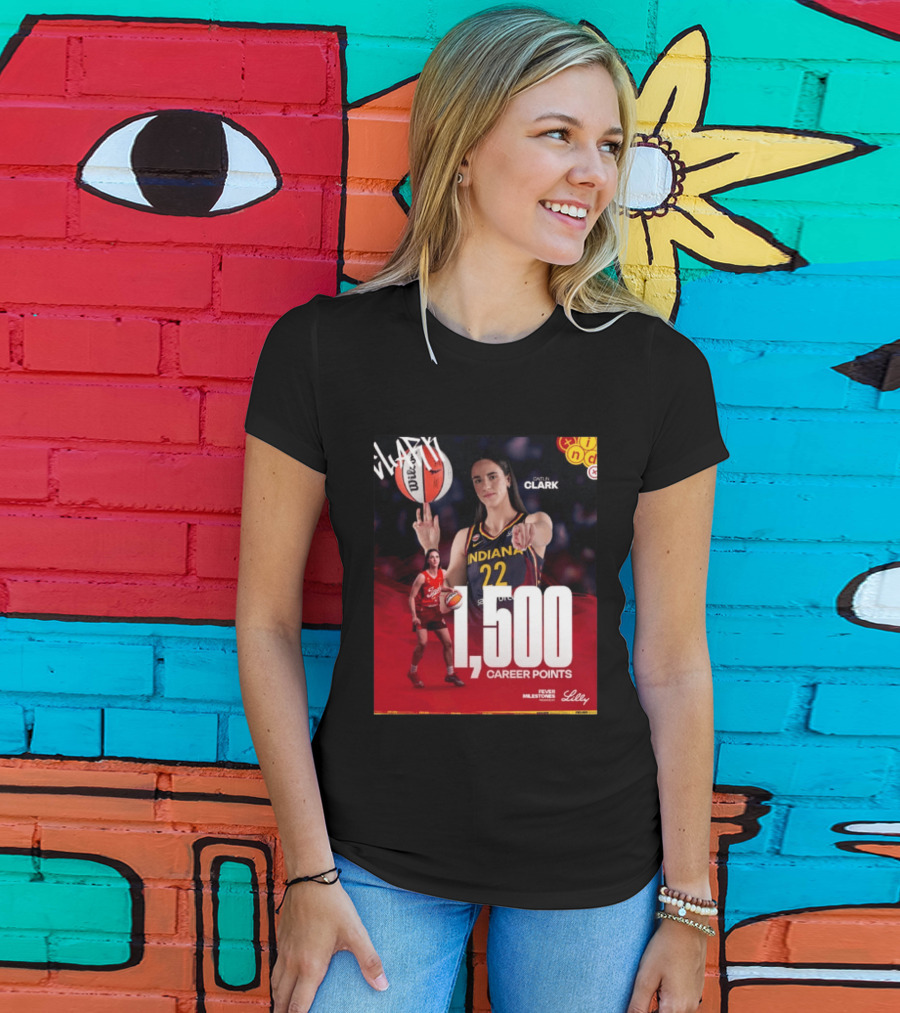 Caitlin Clark Indiana Fever 1500 Career Points Milestone Celebration WNBA Fever Milestones T-Shirt
