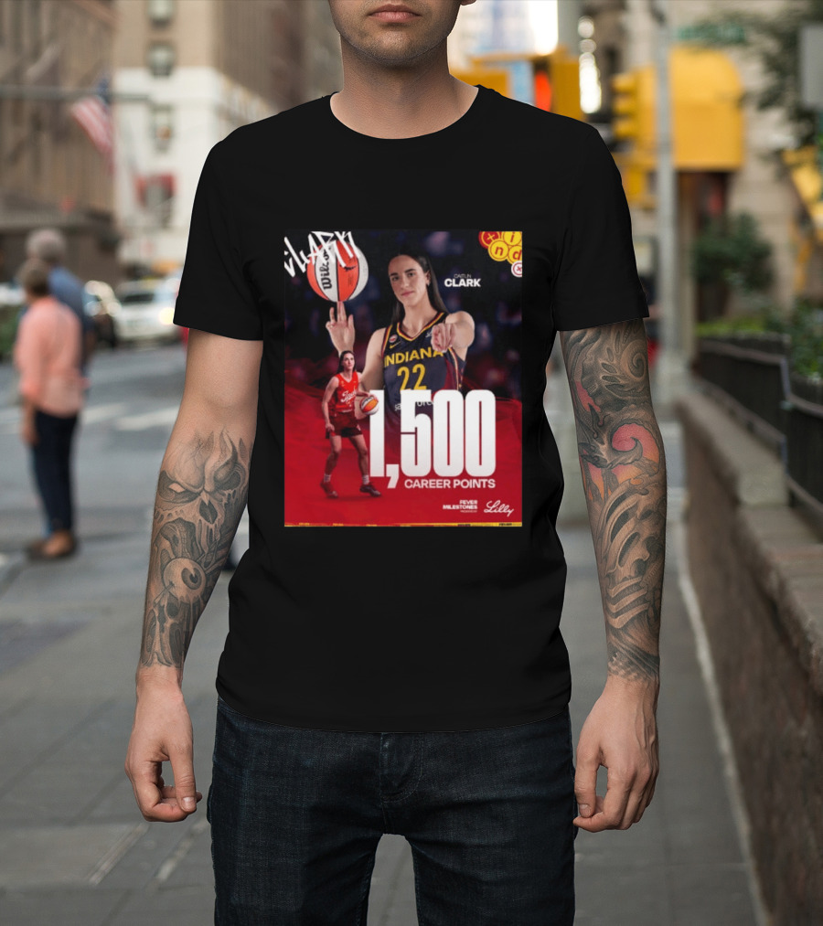 Caitlin Clark Indiana Fever 1500 Career Points Milestone Celebration WNBA Fever Milestones T-Shirt