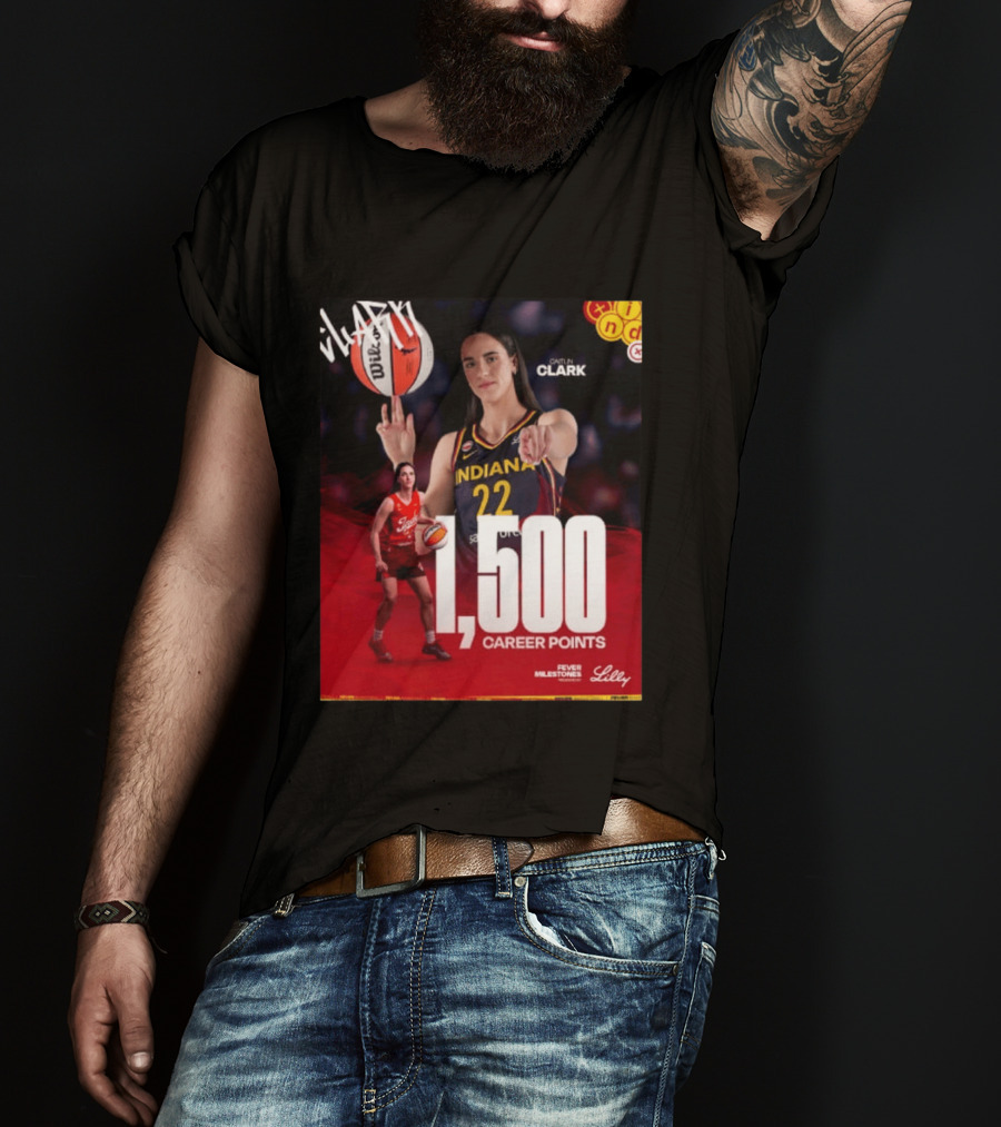 Caitlin Clark Indiana Fever 1500 Career Points Milestone Celebration WNBA Fever Milestones T-Shirt
