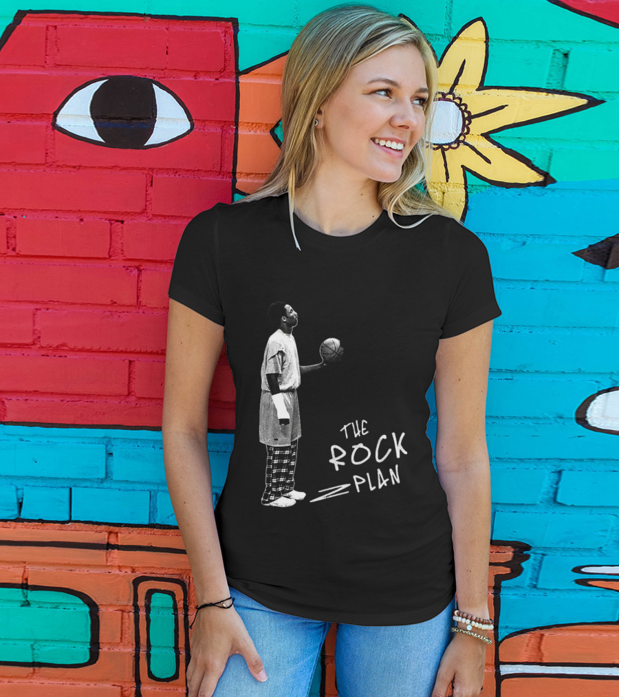 The Rock Plan Street Basketball Vintage Style Player Holding Ball T-Shirt