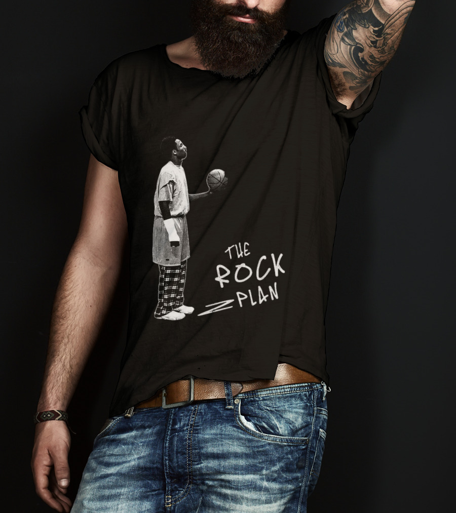 The Rock Plan Street Basketball Vintage Style Player Holding Ball T-Shirt