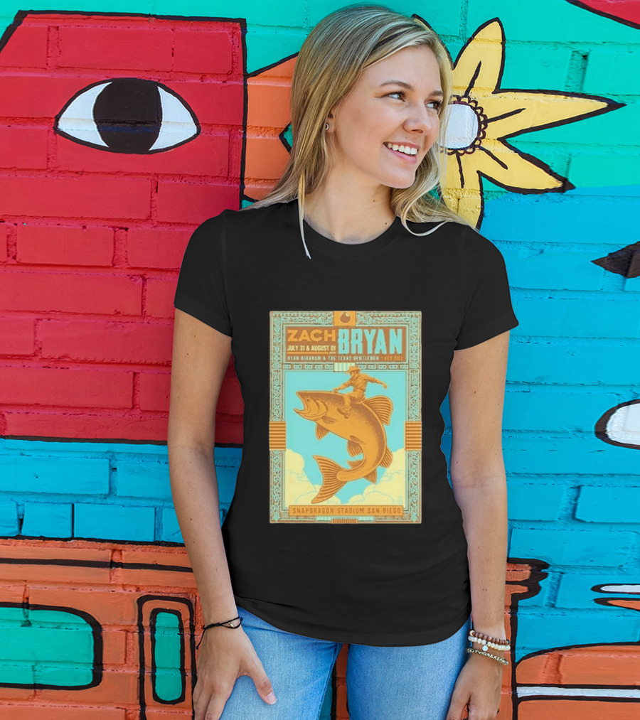Zach Bryan July 31 August 1 Snapdragon Stadium San Diego Featuring Ryan Bingham The Texas Gentlemen Key Eli 2026 T-Shirt