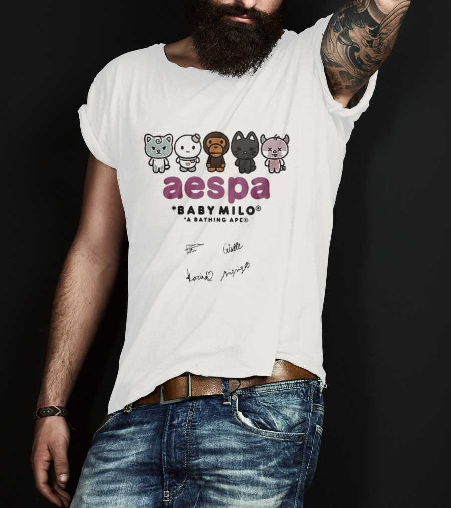 Aespa BABY MILO A Bathing Ape Signed 2026 Edition T-Shirt