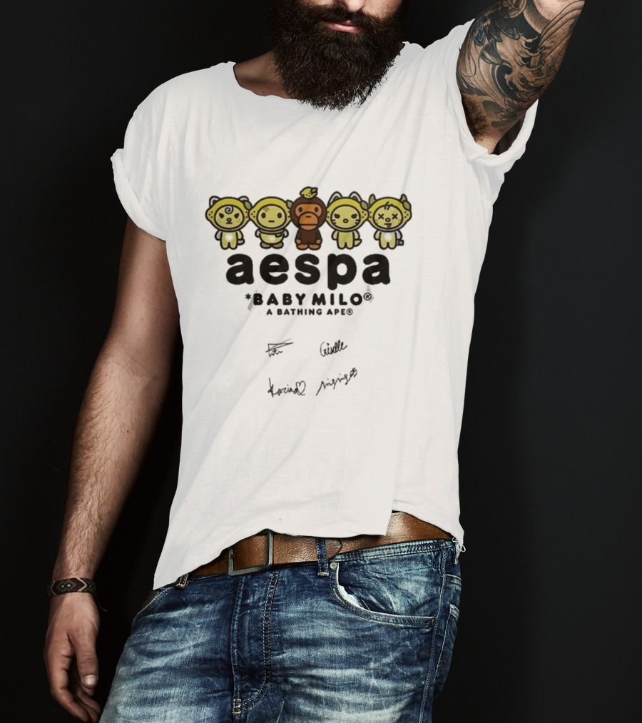 Aespa X Baby Milo A Bathing Ape 2026 Signed Collaboration T-Shirt