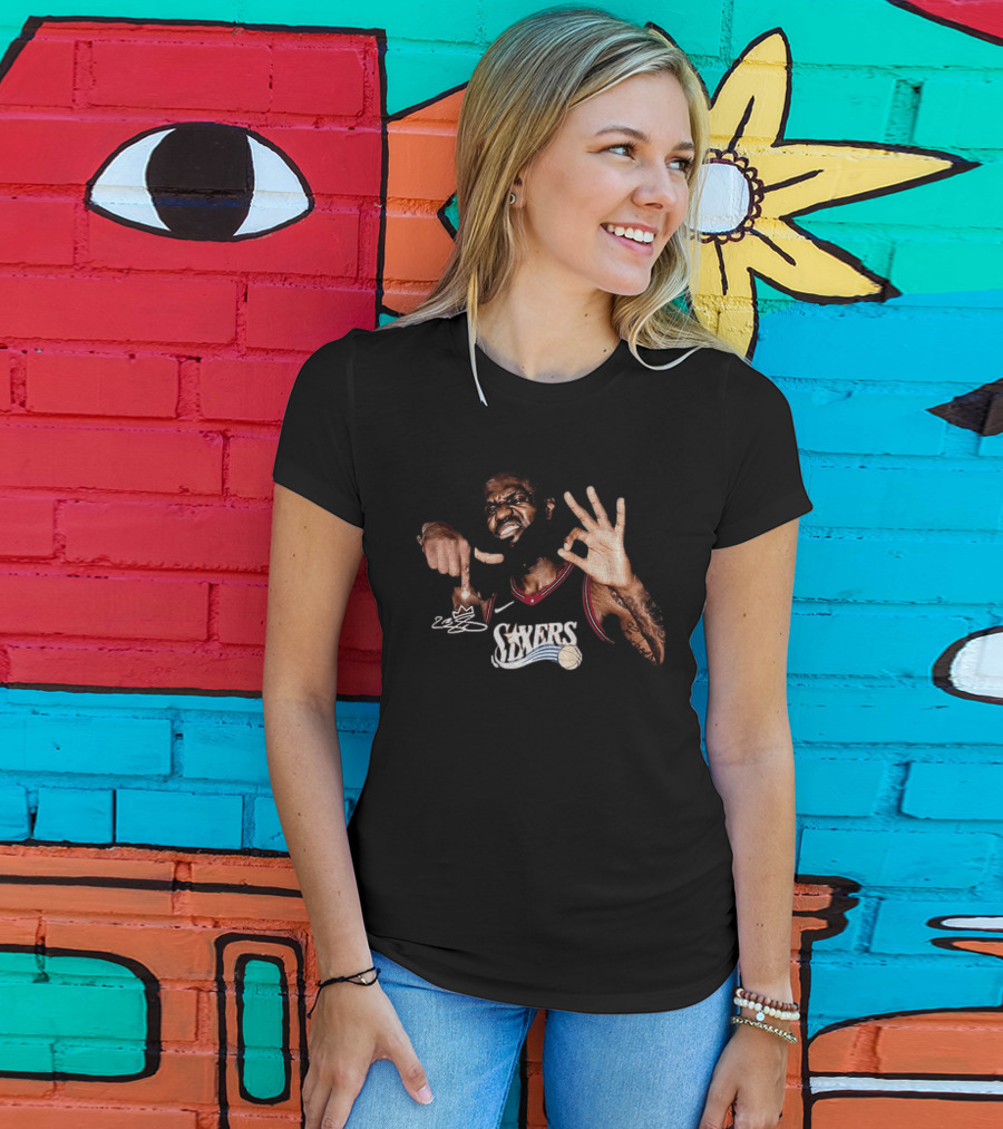 LeBron James Philadelphia 76ers Sixers OK Basketball Image T-Shirt