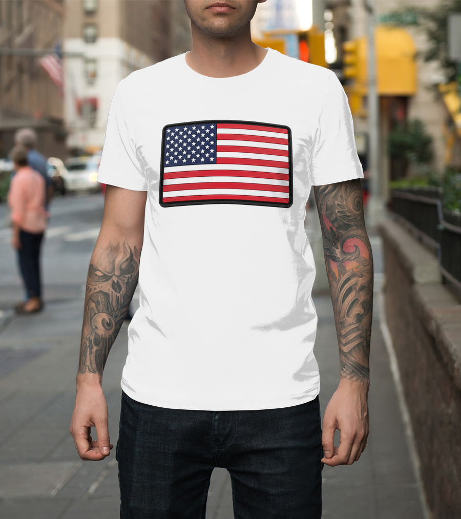 Dan Cevette American Flag Hat United States Stars And Stripes T-Shirt