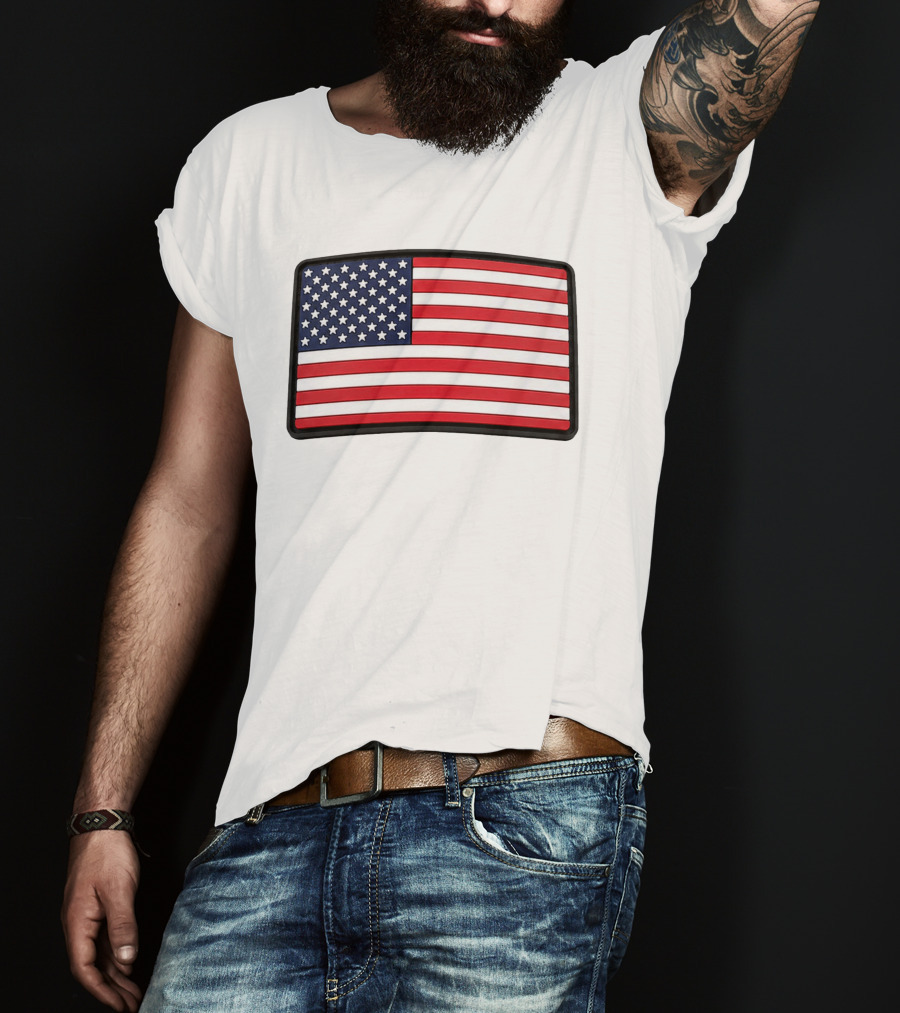 Dan Cevette American Flag Hat United States Stars And Stripes T-Shirt
