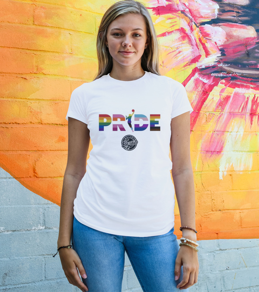 Indiana Fever WNBA Pride Rainbow Basketball Celebration T-Shirt