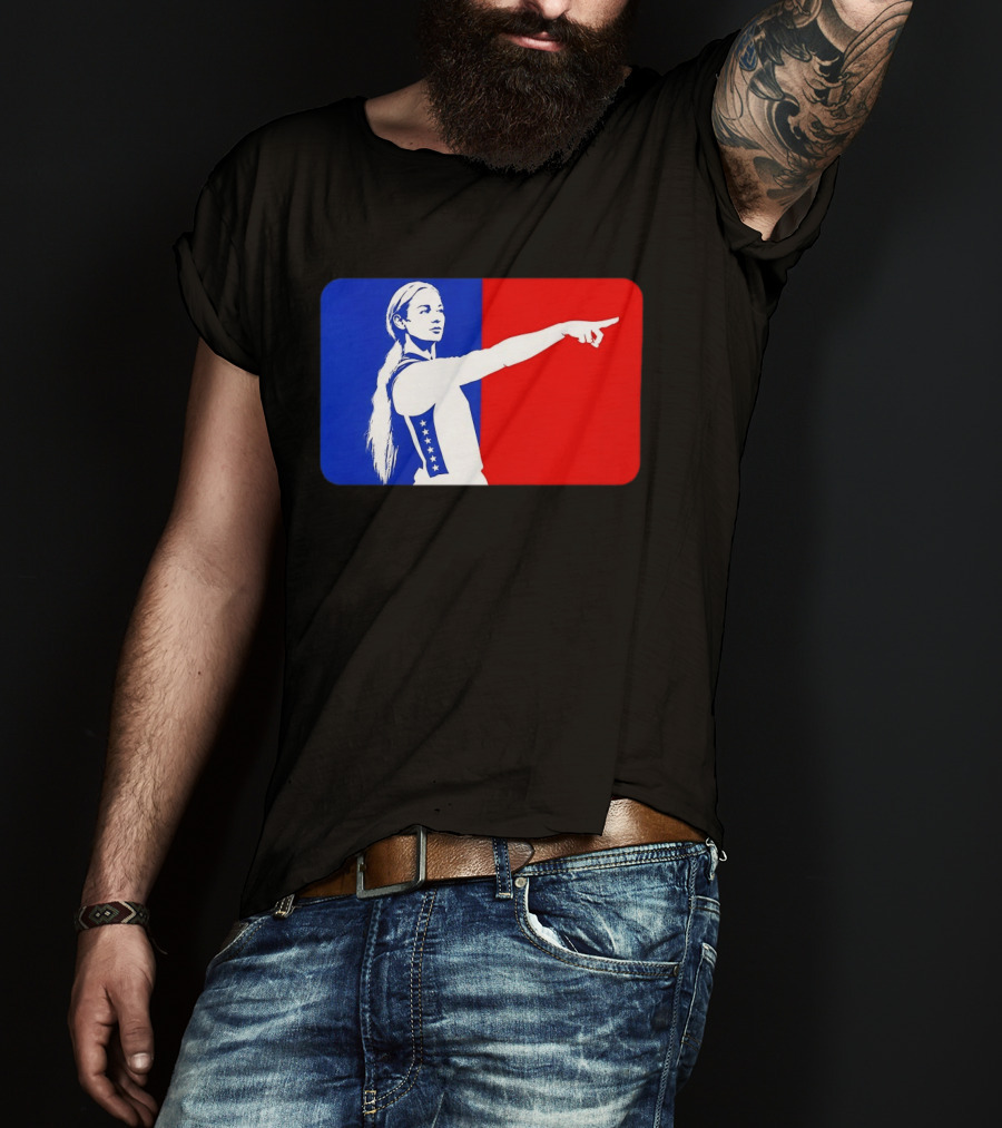 Sophie Cunningham WNBA 2026 Pointing Gesture In Blue And Red T-Shirt