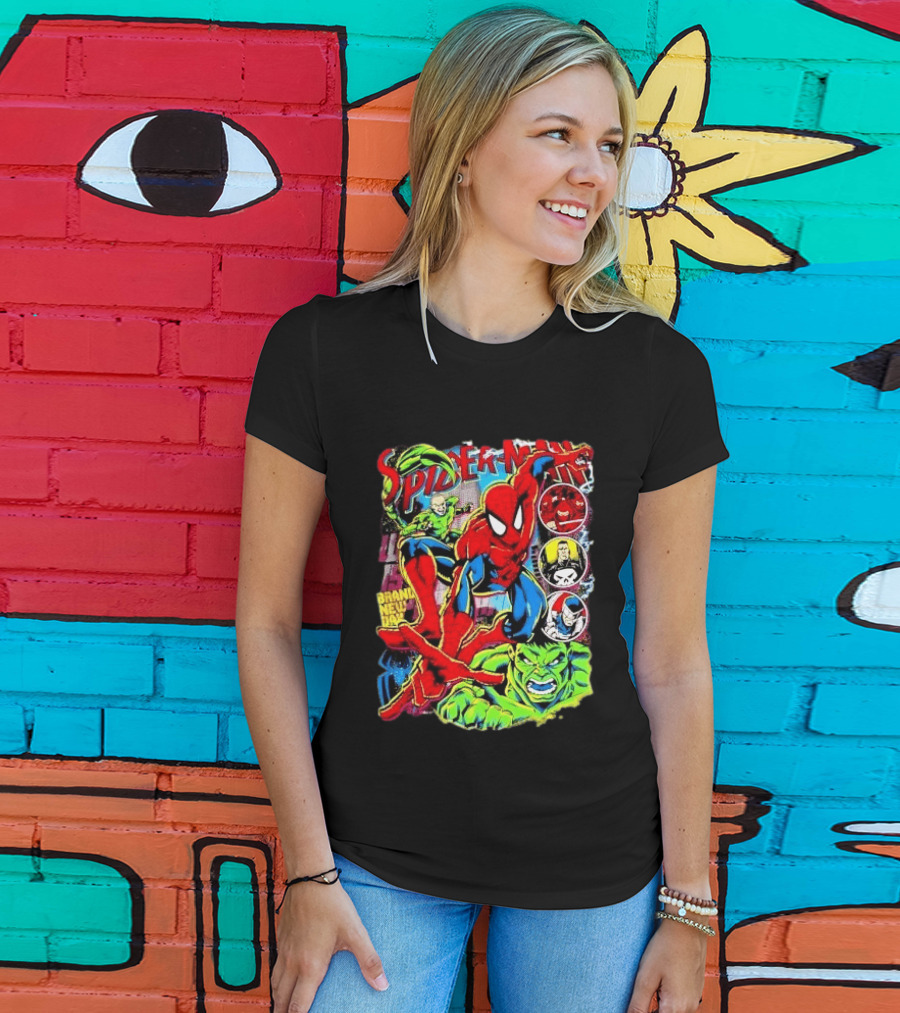 Spider Man Marvel Hulk Punisher Scorpion Ninja Brand New Day T-Shirt