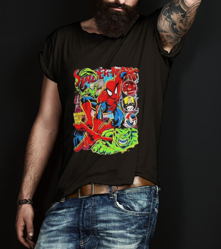 Spider Man Marvel Hulk Punisher Scorpion Ninja Brand New Day T-Shirt