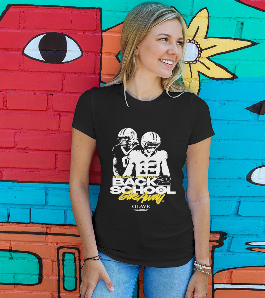 Chris Olave Jordyn Tyson Back 2 School Give Away Olave Connections T-Shirt